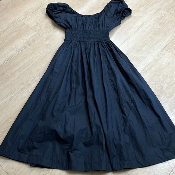 Doen Quinn Organic Cotton Poplin Maxi Dress black, SIZE LARGE - Picture 6 of 11